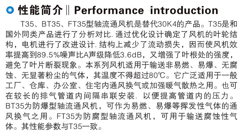 T35、BT35、FT35型低噪聲軸流風(fēng)機(jī)